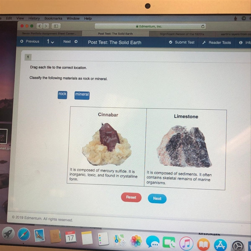 Classify the following materials rock or mineral-example-1