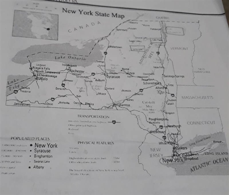 This is a new York state map just so you know 1) Name 3 states that border New York-example-1