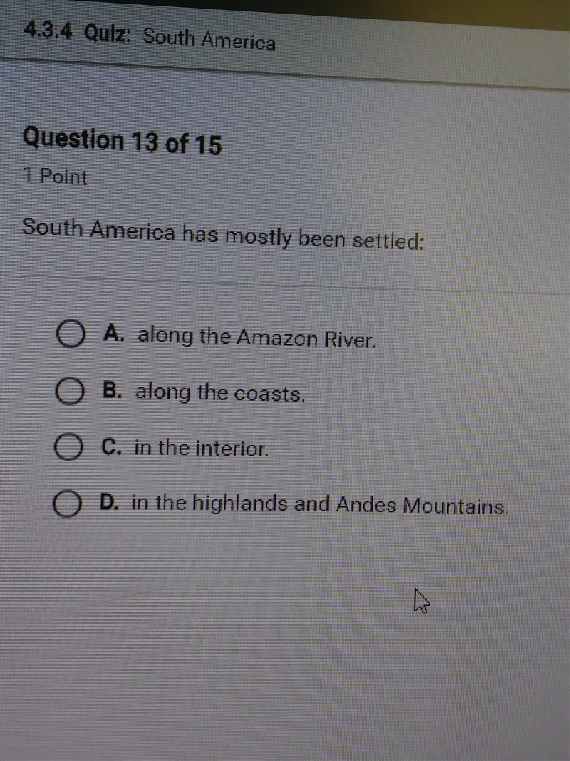 South america has mostly been settled​-example-1