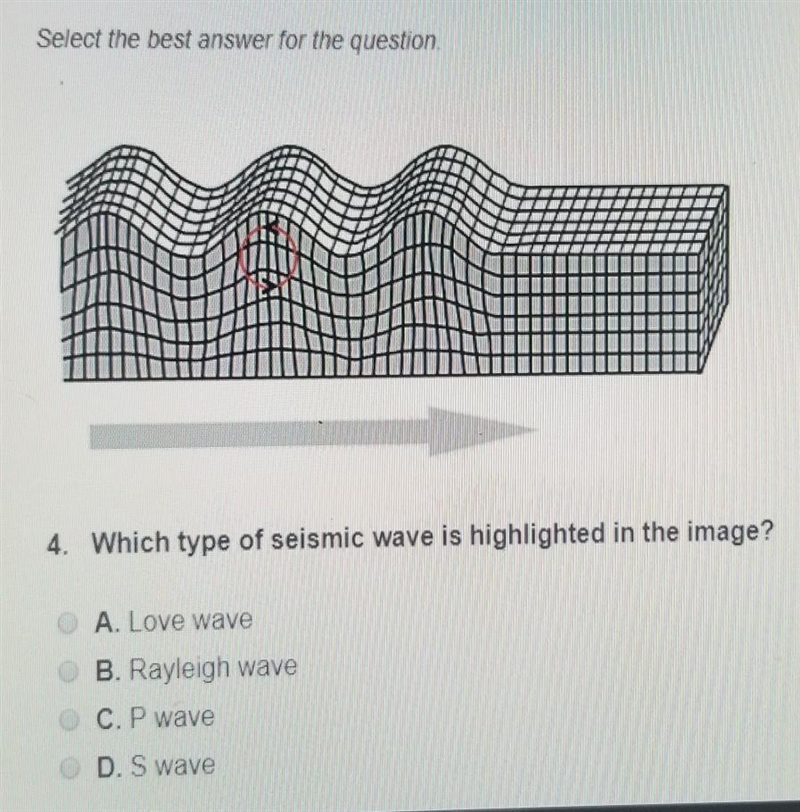 Whixh type of seismic wave is highlighted in the image?​-example-1