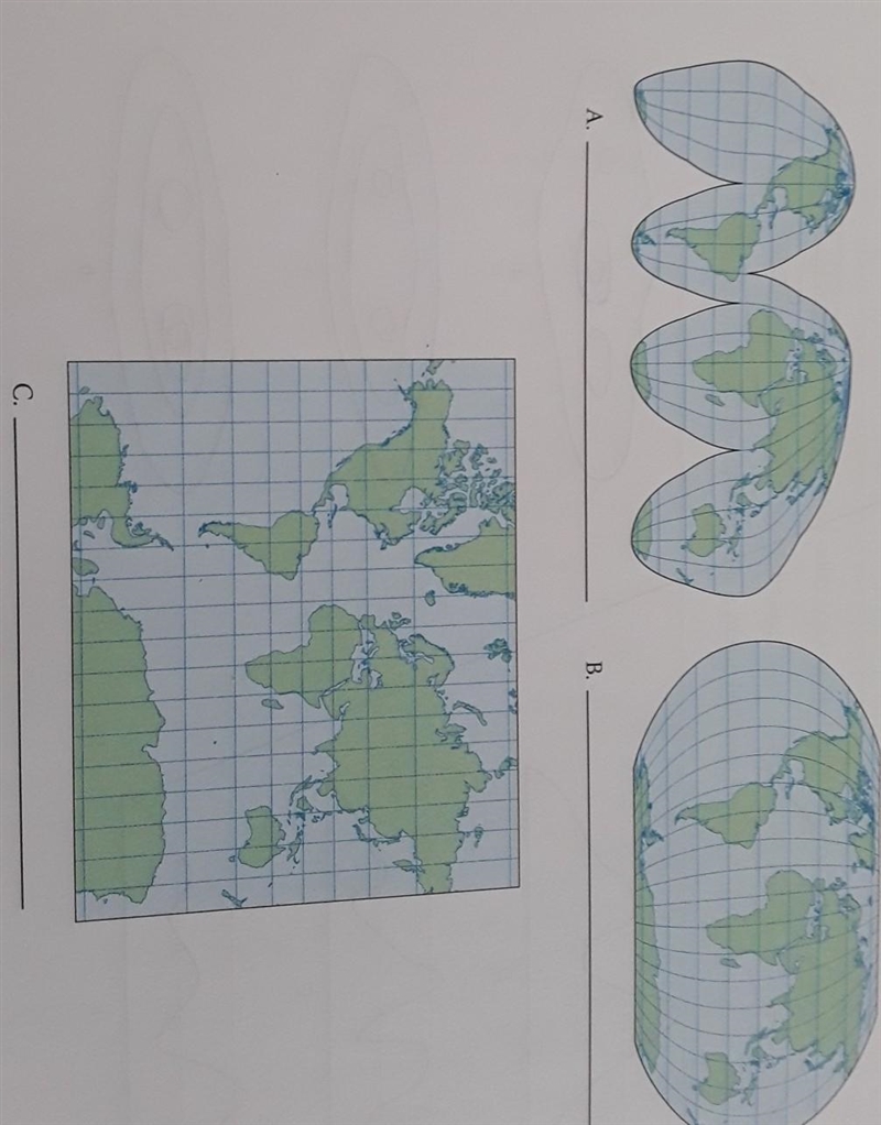 Identify each of the following map projections.​-example-1