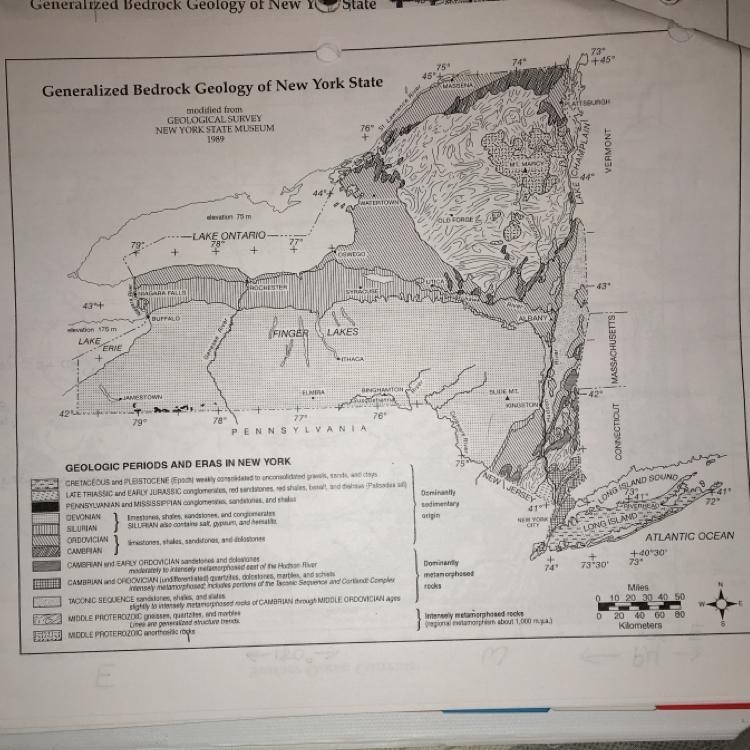 Which New York landscape region includes the location 43°30' N, 75°45' W? (1) Adirondack-example-1