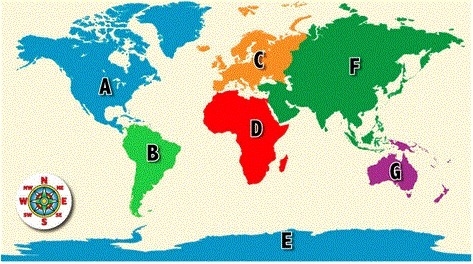 Which letter identifies the continent that includes Southern and Eastern Asia? Question-example-1