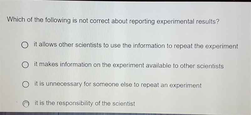 Which of the following is not correct about reporting experimental results?​ Need-example-1