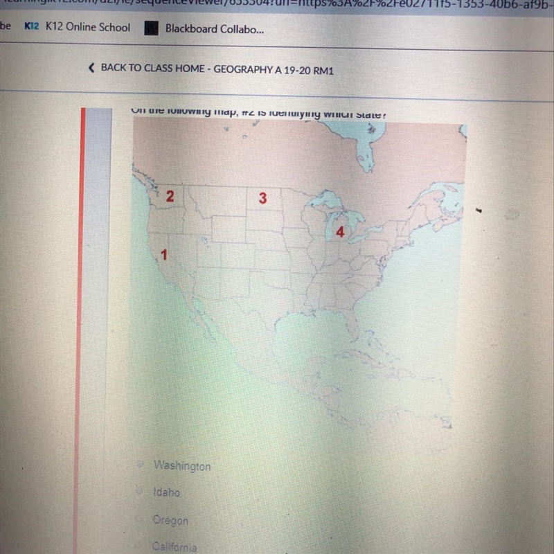 On the following map #2 is identifying which state?-example-1