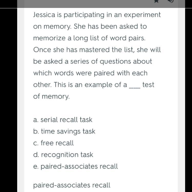 Jessica is participating in an experiment on memory. She has been asked to memorize-example-1