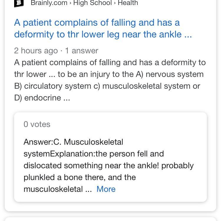 A patient complains of falling and has a deformity to thr lower leg near the ankle-example-1