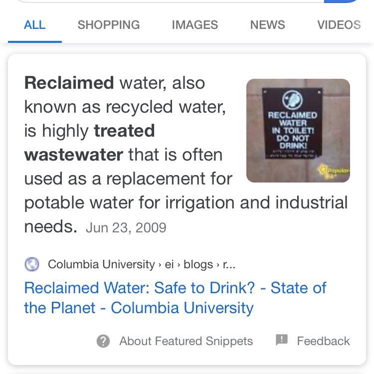 What is the term for treated wastewater that you cannot drink?-example-1