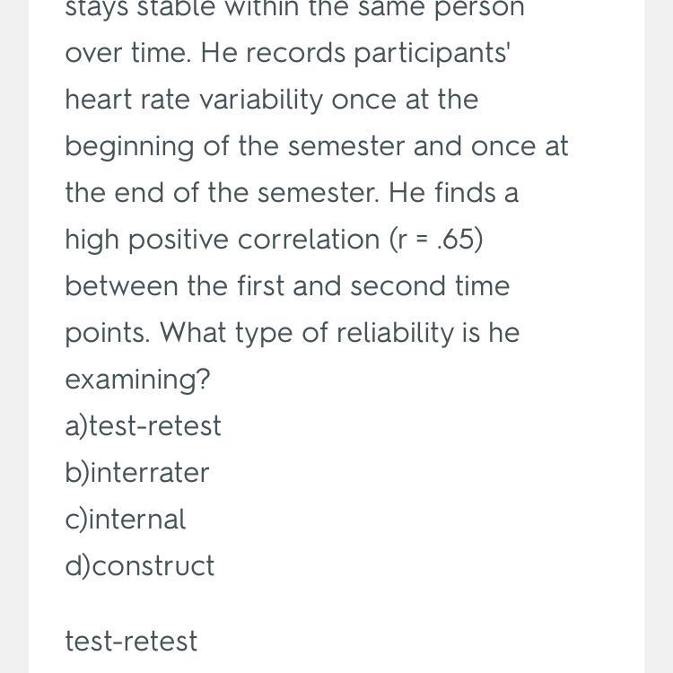 Dr. Johnson wants to investigate whether the physiological measure, heart rate variability-example-1