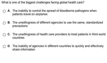 What is one of the biggest challenges facing global health care?-example-1