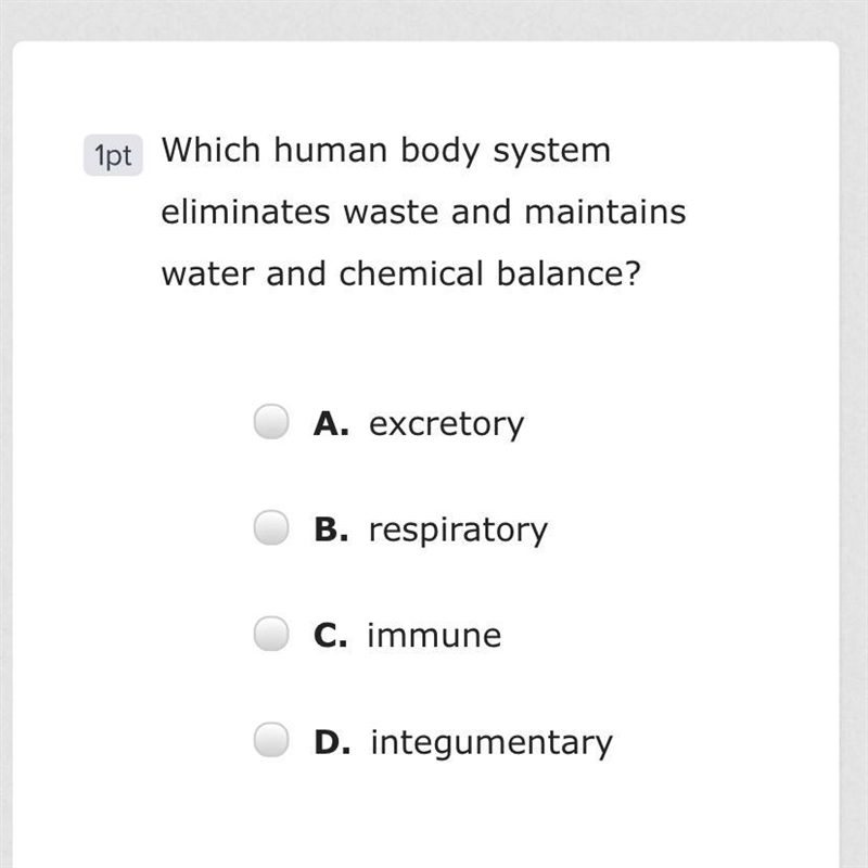 Which Human body system eliminates waste and maintains water and chemical balance-example-1