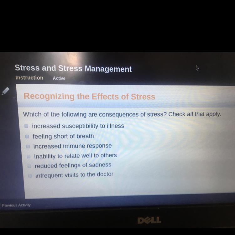 Which of the following are consequences of stress-example-1