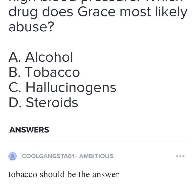 Grace has yellowed skin and suppressed appetite and high blood pressure which drug-example-1