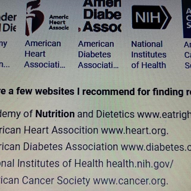 Which website is most likely a reliable source of nutrition information?-example-1