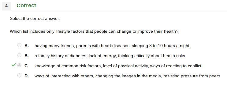 Select the correct answer. Which list includes only lifestyle factors that people-example-1