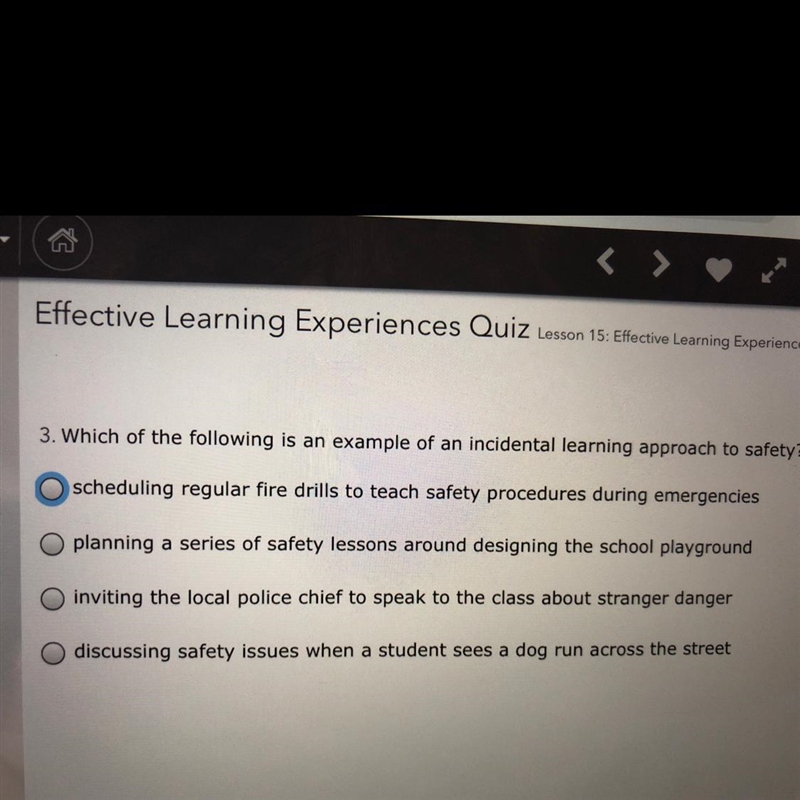 Please Help ASAP Which of the following is an example of an incidental learning approach-example-1