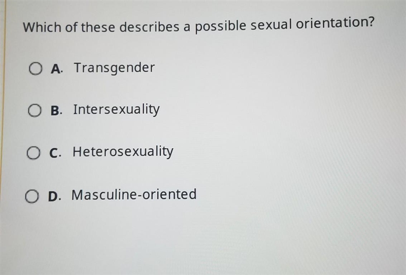 Please help me Which of these describes a possible sexual orientation? ​-example-1