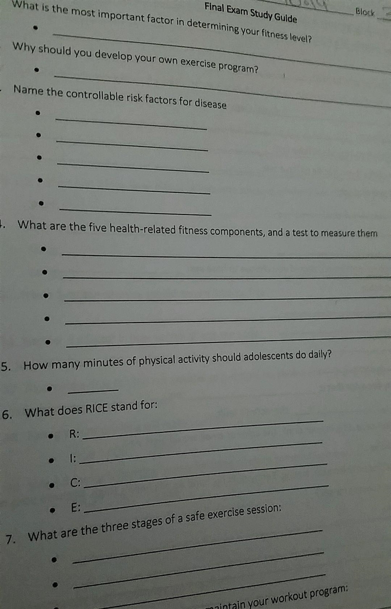 Who tryna help me wit this Physical ed. fill in study guide ? I need answers for 1-7.​-example-1