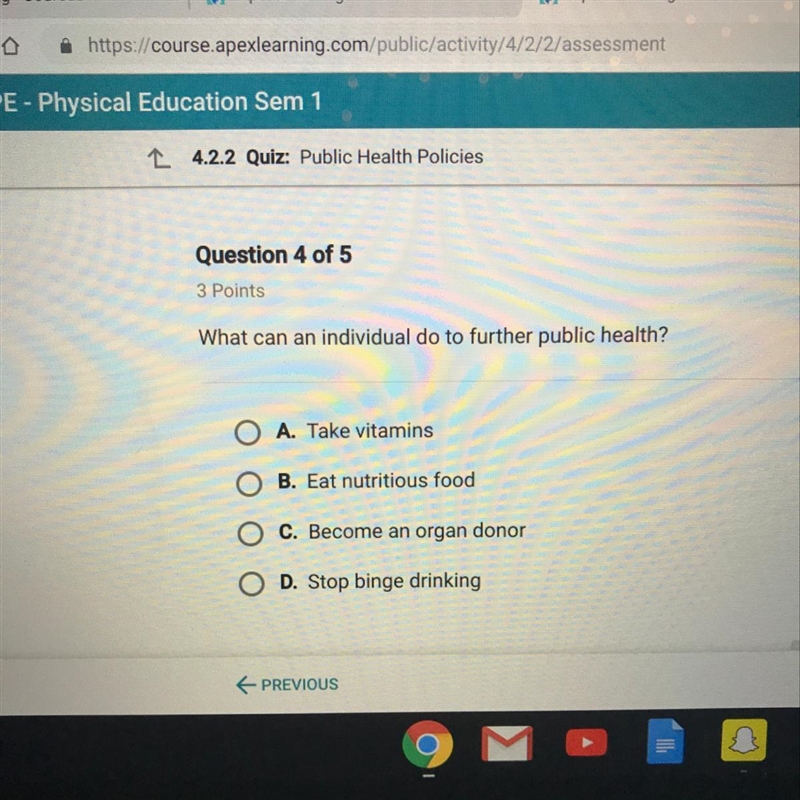 What can an individual do to further public health-example-1