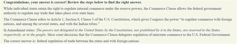 The 10th Amendment to the U.S. Constitution provides for a large amount of federal-example-1