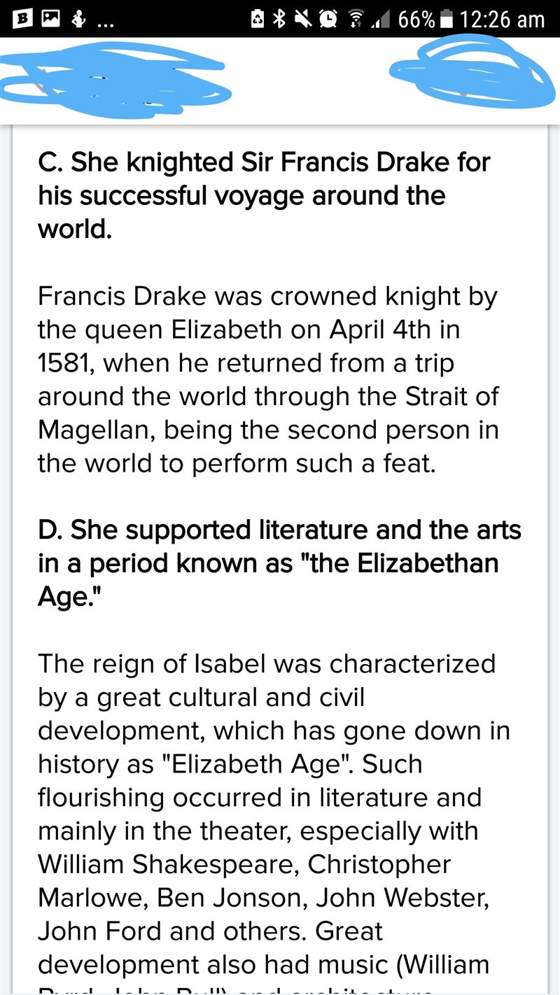 Which is an accurate description of Queen Elizabeth I of England and her reign? a-example-1