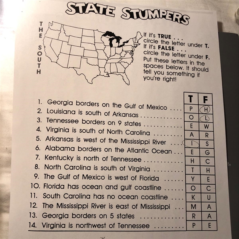 Please help asap!! social studies south true or false questions !!!-example-1