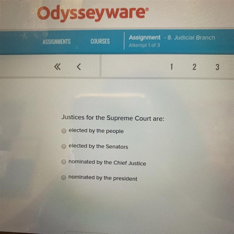 Justices for the Supreme Court are:-example-1