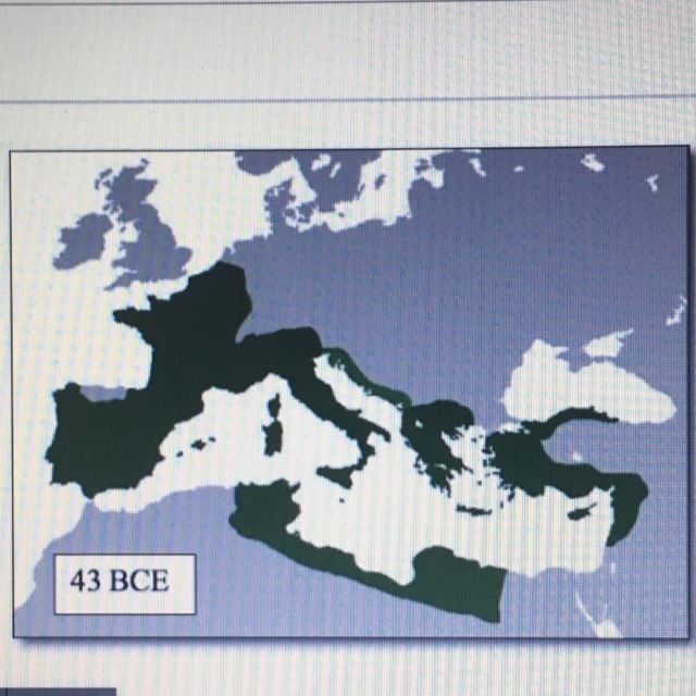 This map shows the greatest extent of The Roman republic The Frankish empire The empire-example-1