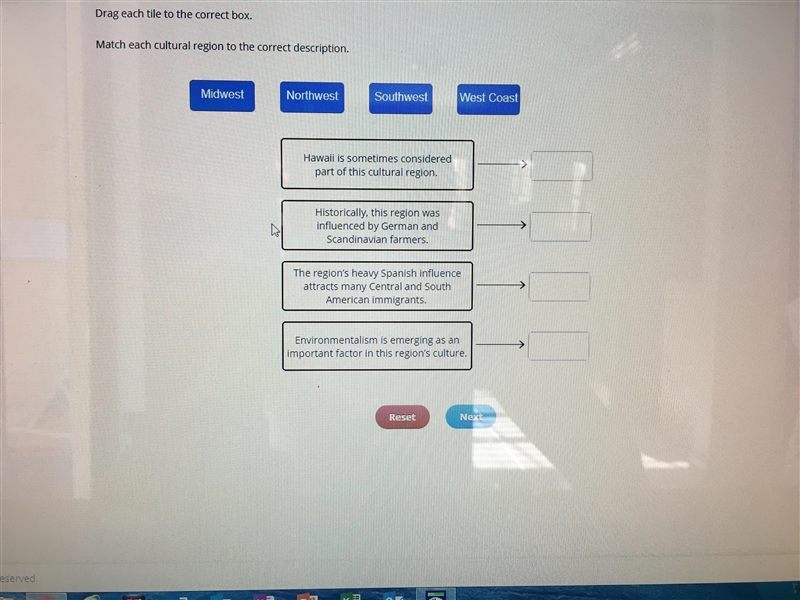 Match each cultural region to the correct description.-example-1