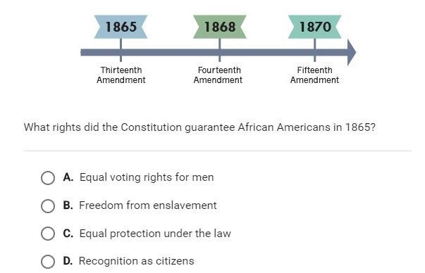 What rights did the Constitution guarantee African Americans in 1865?-example-1