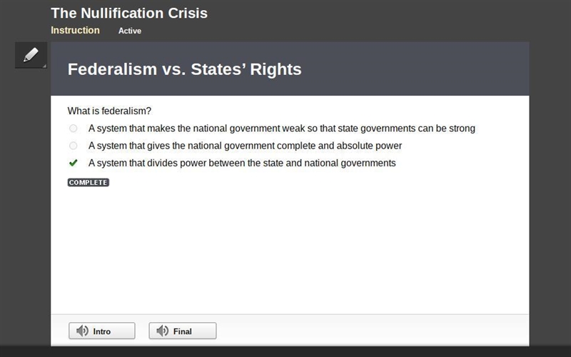 What is federalism? Making the national government weak so that state governments-example-1