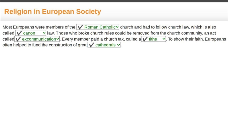 Most Europeans were members of the church and had to follow church law, which is also-example-1