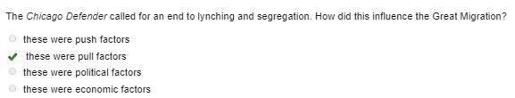 The Chicago Defender called for an end to lynching and segregation. How did this influence-example-1