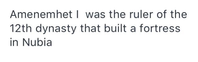 Who was the ruler of the 12th Dynasty that built a fortress in Nubia to keep Egypt-example-1