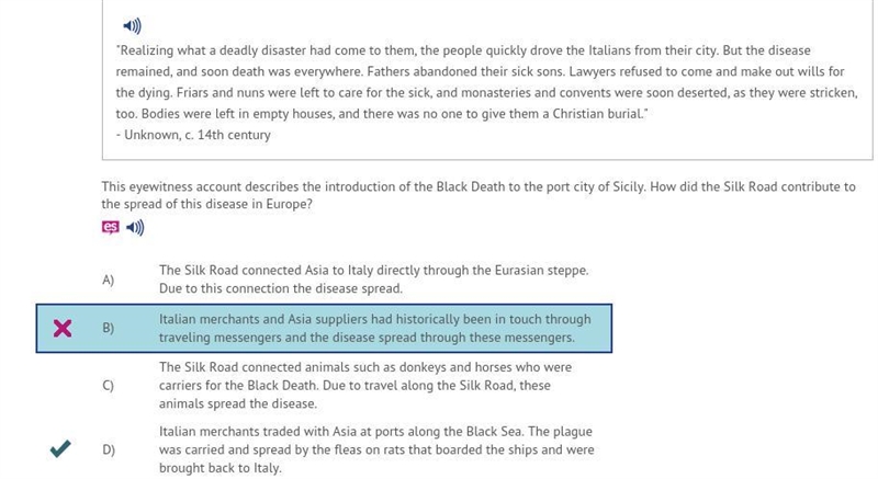 This eyewitness account describes the introduction of the Black Death to the port-example-1