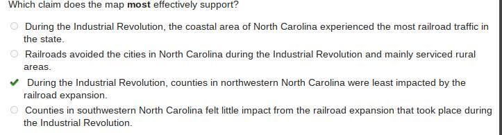 Which claim does the map most effectively support? During the Industrial Revolution-example-1