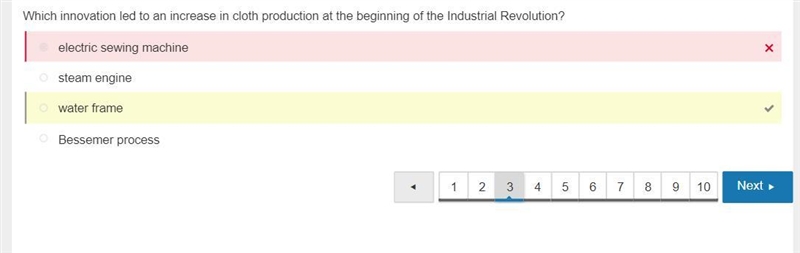 Which innovation led to an increase in cloth production at the beginning of the Industrial-example-1