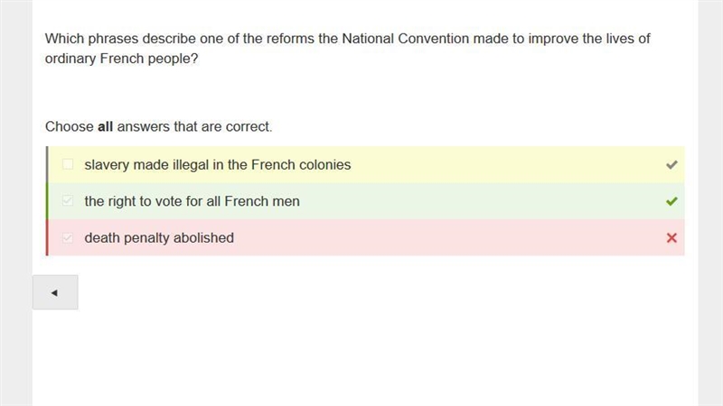 Which phrase describes one of the reforms the National Convention made up to improve-example-1