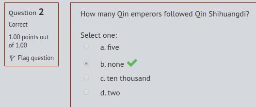 How many Qin emperors followed Qin Shihuangdi? Question 15 options: two ten thousand-example-1