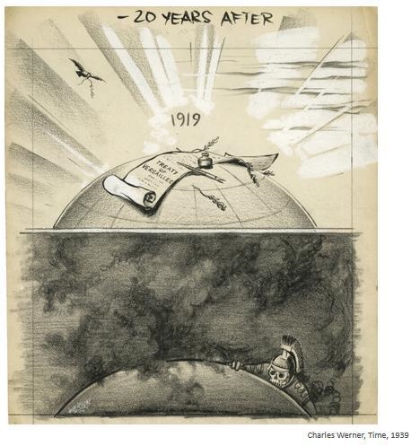 Charles Werner, Time, 1939 This political cartoon portrays the artist's ideas about-example-1