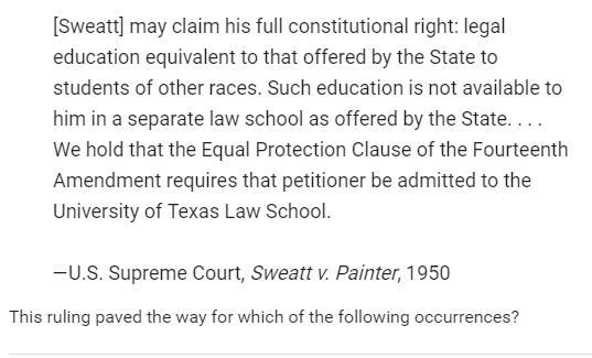 The ruling paved the way for which of the following occurrences? A. Congress passing-example-1