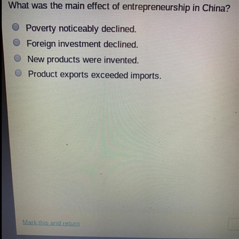 What was the main effect of entrepreneurship in China?-example-1