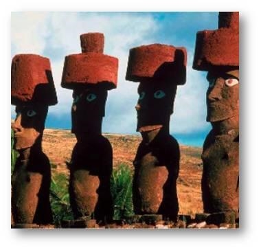 Where are the above sculptures located? a. Easter Island b. New Zealand c. Australia-example-1