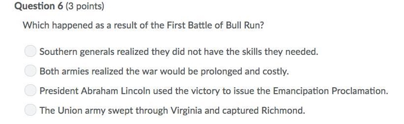 Which happened as a result of the first battle of the bull run-example-1