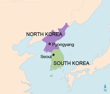 This map shows North Korea and South Korea today. How does this map reflect the impact-example-1