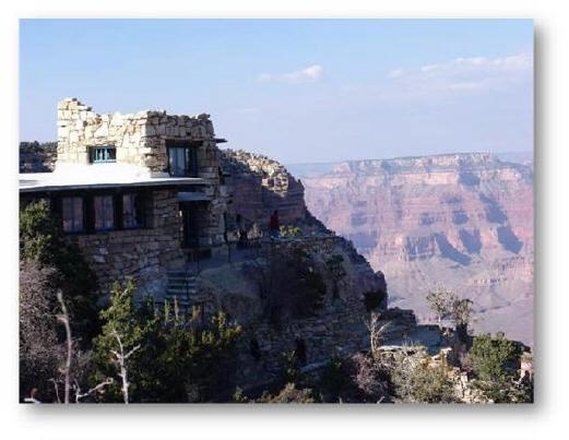 Who designed the building above? a. Mary Colter b. Frank Lloyd Wright c. Edgar Kaufmann-example-1