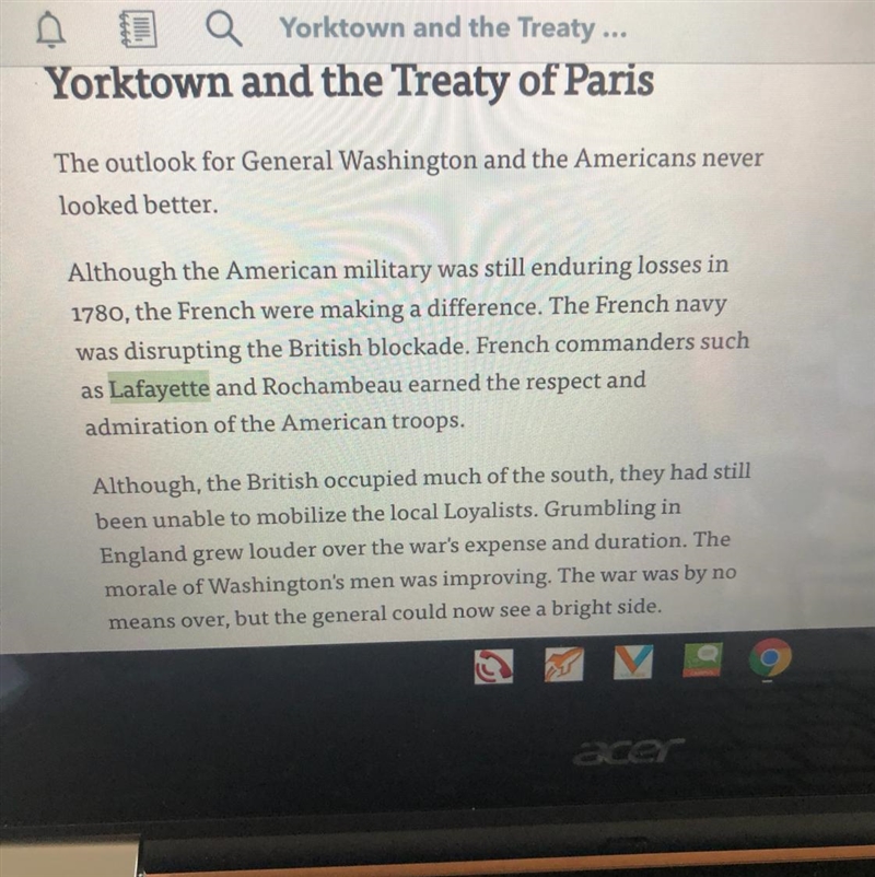 Although the continental army was still the underdog, what factors gave Washington-example-1