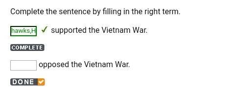 Part 2, no options! _____ opposed the Vietnam War.-example-1