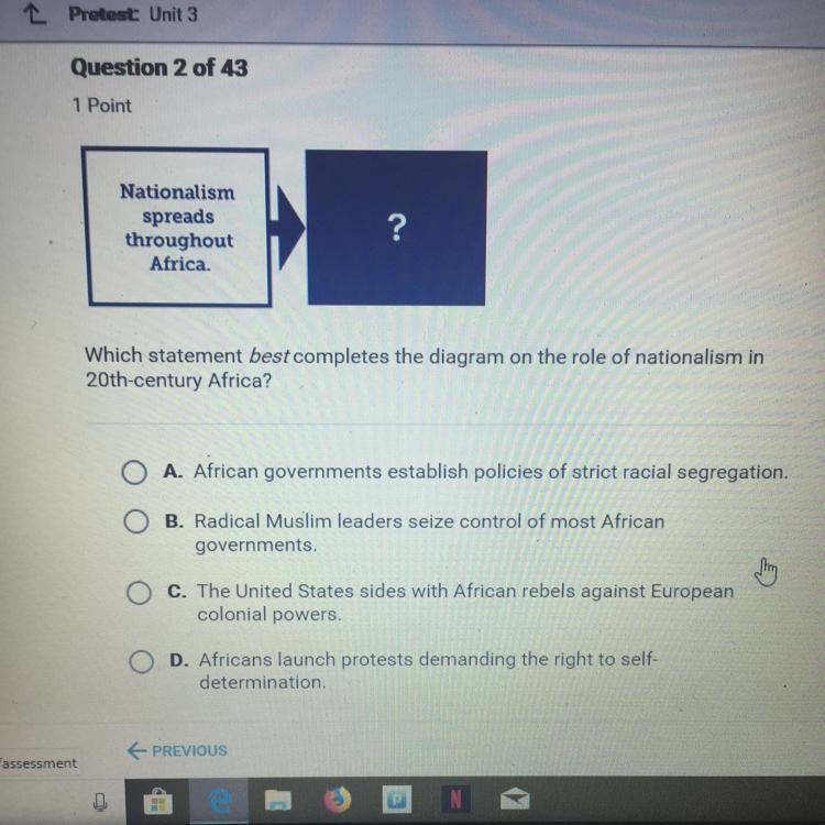 Which statement best completes the diagram on the role of nationalism in 20th-century-example-1