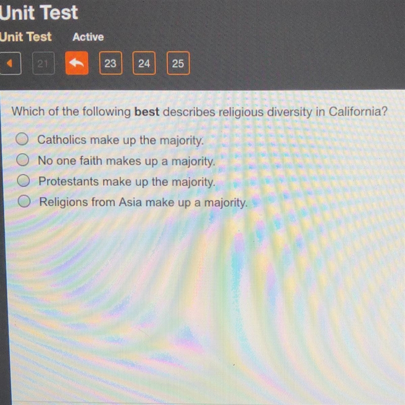 What best describes religious diversity in California?-example-1